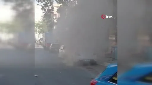Çorlu’da park halindeki araç alev aldı