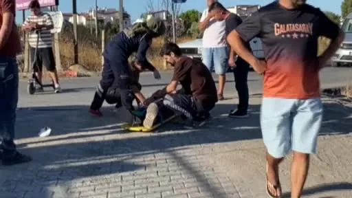 Ayvalık’ta yeni açılan tali yolda kaza: 1 yaralı