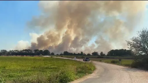 Babaeski’de mera yangını: Dumanlar kilometrelerce uzaktan görüldü