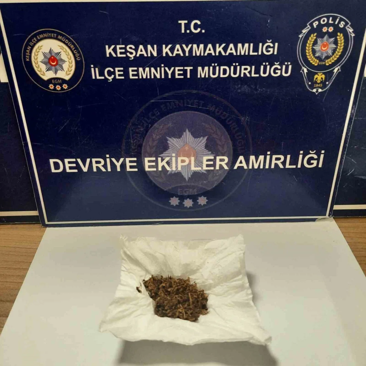 Keşan’da uyuşturucu ile yakalanan şüpheli gözaltına alındı