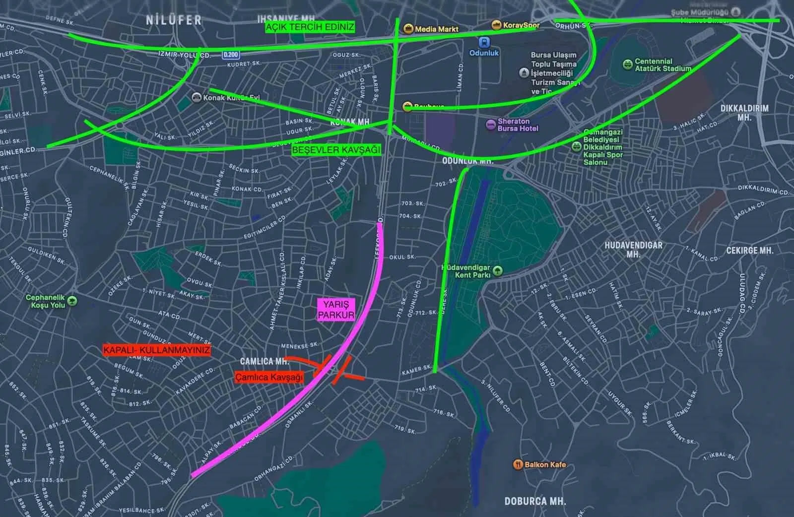Bursa’da 4 Ekim Pazar günü trafiğe kapanacak yollar ve alternatif güzergâhlar