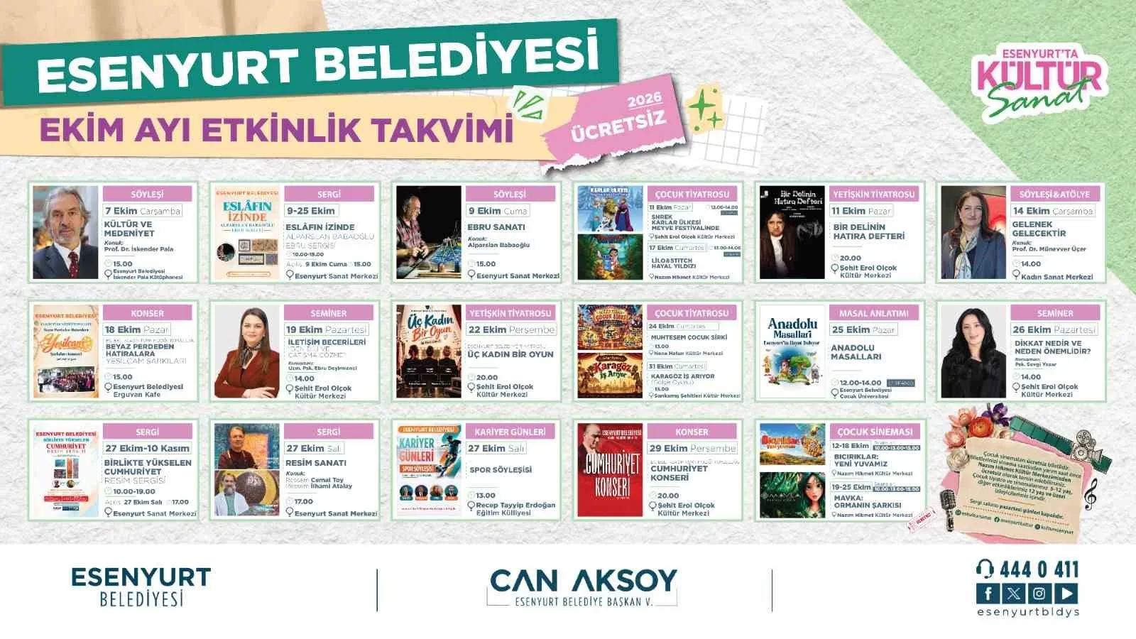 Esenyurt’ta Ekim ayı Kültür ve Sanat etkinlikleri başlıyor