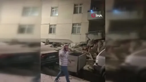 Maltepe’de çöken binanın ilk anları kameraya yansıdı