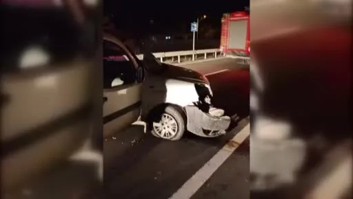 Çelik bariyerlere çarpan hafif ticari aracın sürücüsü yaralandı