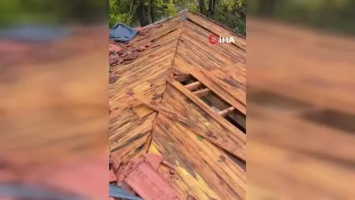Selin ardından hortum vuran okulun çatısını el birliği ile tamir ettiler