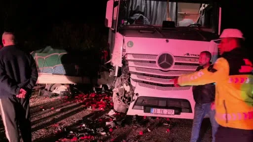 Tır ile kamyonet kafa kafaya çarpıştı: 2 ağır yaralı