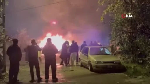Arnavutköy’de çiçekçi dükkanında yangın